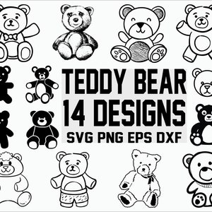 Teddy Bear SVG/ Bear SVG/ Cute Bears SVG/ Clipart/ Cut Files/ Cricut/ Silhouette/ Vector