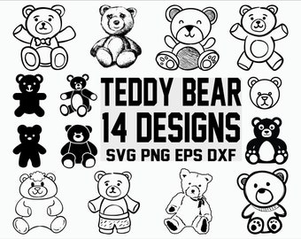 Miś SVG/ Niedźwiedź SVG/ Słodkie misie SVG/ Clipart/ Pliki do cięcia/ Cricut/ Sylwetka/ Wektor