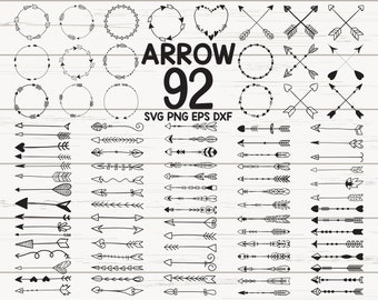 Arrows svg file/ Arrow circle svg/ Arrow frame svg/ Arrow monogram svg/ Tribal arrows svg/ Boho arrow clipart/ Arrows cut file/ Arrow cricut