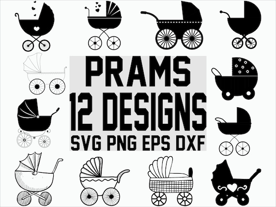 Download Pram Svg Baby Shower Svg Stroller Svg Clipart Cut File