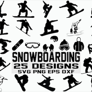 Snowboard SVG/ masque de skieur SVG/ hiver SVG/ sport extrême SVG/ Clipart/ Silhouette/ imprimable/ fichiers de coupe/ cricut