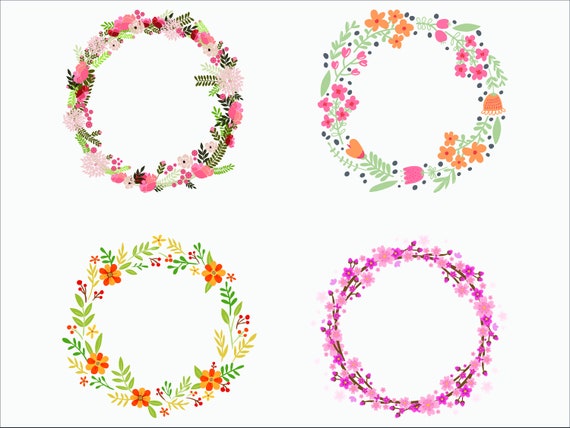 Download Watercolor Floral Spring Wreaths Svg Png Eps Spring Etsy