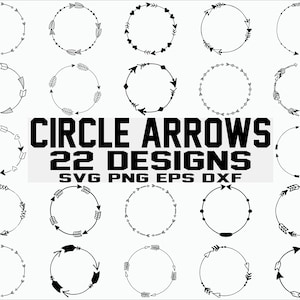 Arrow circle svg/ Arrow frame svg/ Arrow monogram svg/ Tribal arrows svg/ arrow clipart/ cut file/ cricut/ Silhouette Cameo