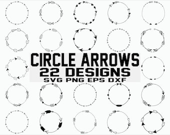 Arrow circle svg/ Arrow frame svg/ Arrow monogram svg/ Tribal arrows svg/ arrow clipart/ cut file/ cricut/ Silhouette Cameo
