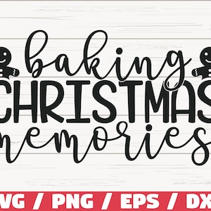 Może przedstawiać: Czarno-biały projekt graficzny z piernikowymi ludzikami po obu stronach tekstu "baking Christmas memories".