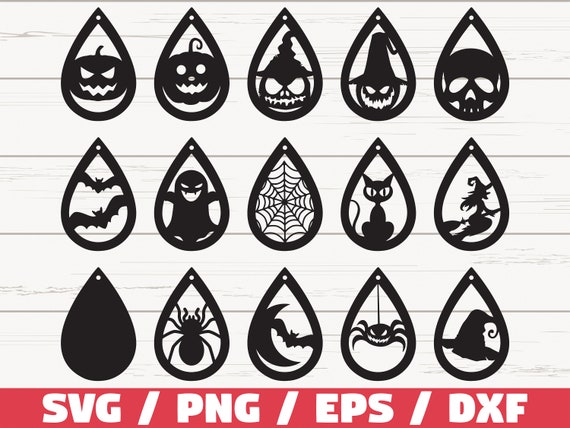 Download Halloween Earrings Svg Teardrop With Holes Svg Cut Files Etsy