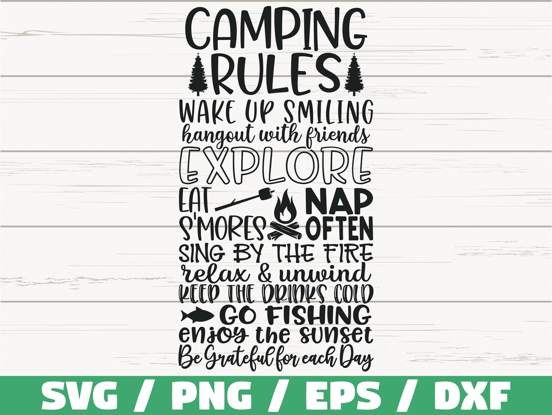 Camping Regeln SVG / geschnitten Datei / Cricut / kommerzielle Etsy.de