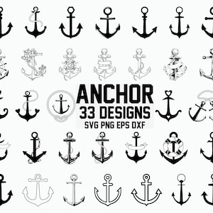 Anker SVG / Nautik SVG/ Anker Clipart / Cut File für Cricut / Silhouette / Vektor / Dxf / Png / Eps