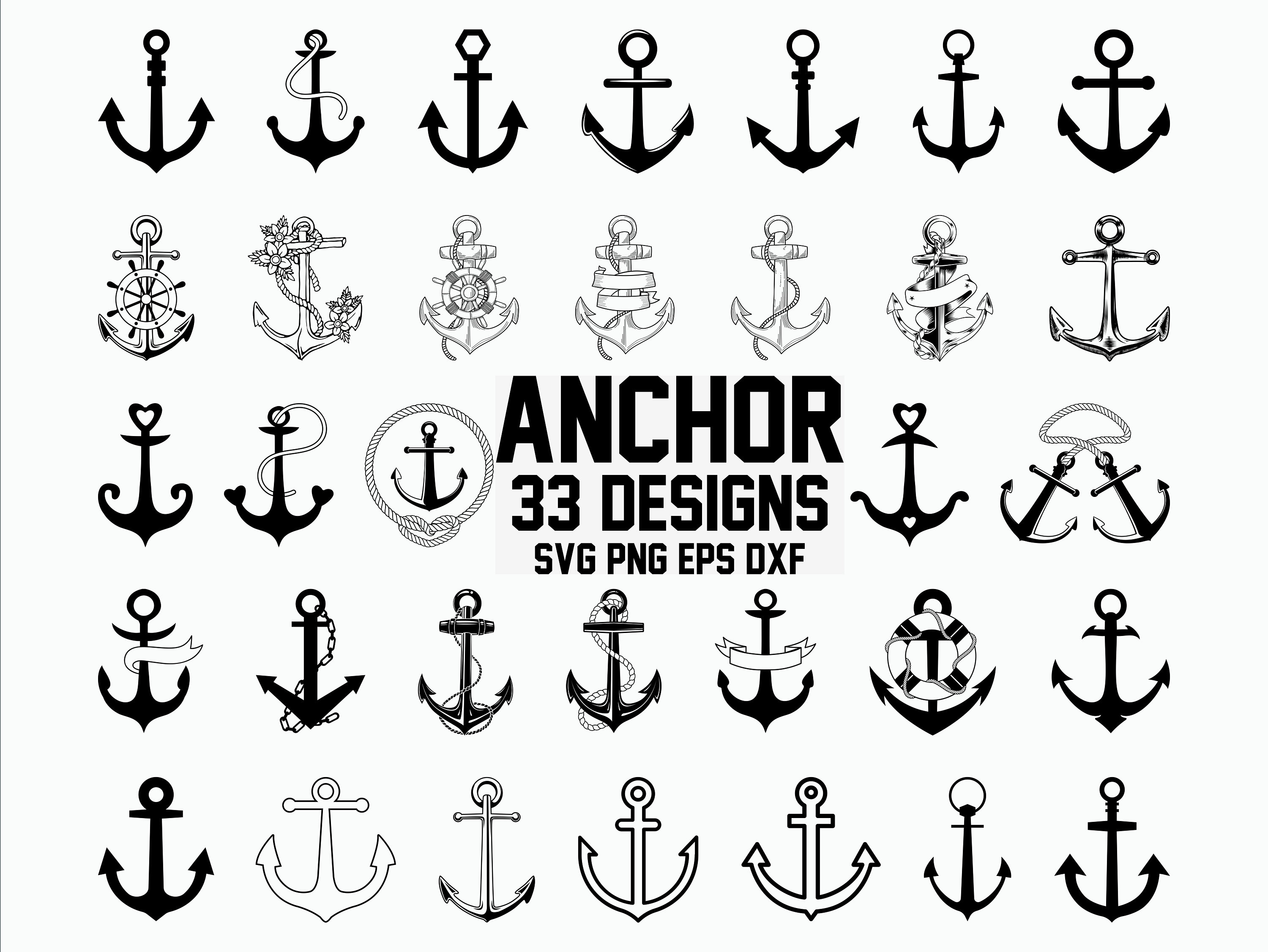 Download Anchor Svg Nautical Svg Anchor Clipart Cut File For Etsy