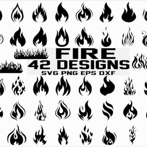 La flamme SVG / feu SVG / feu Clipart / flammes Cricut Files / fichiers coupés de feu / flammes Silhouette / Vector