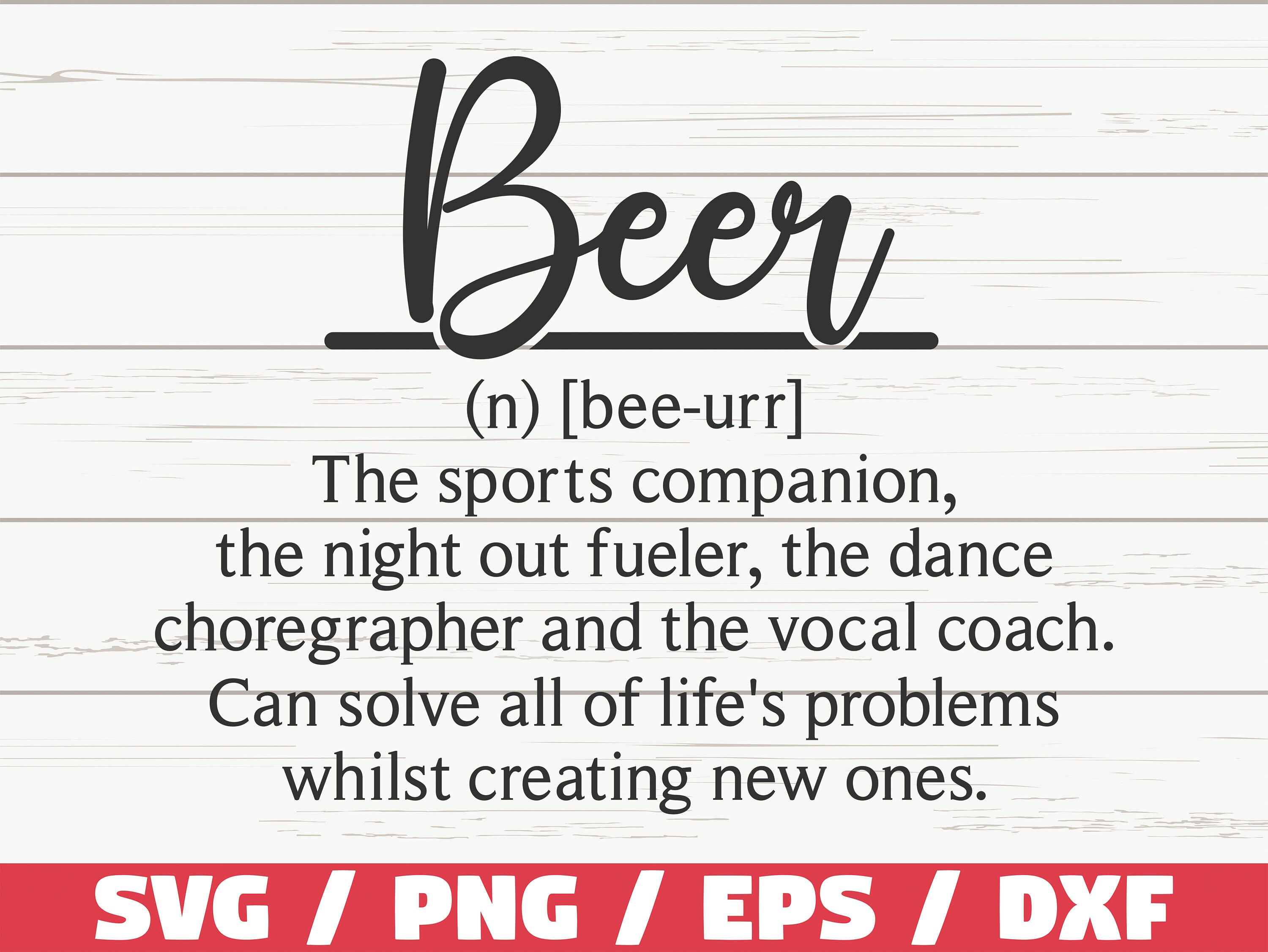 Beer Definition SVG / Cut File / Cricut / Commercial Use / Etsy UK