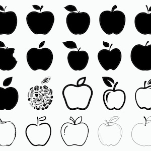 Apple SVG / Scuola SVG / Insegnante Svg / Apple Clipart / Taglia file / Cricut / Silhouette / Vettore / DXF