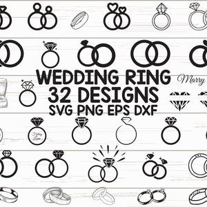 結婚指輪 SVG/ 婚約指輪 SVG / クリップアート / カットファイル / シルエット / Cricut 用ファイル / ベクター