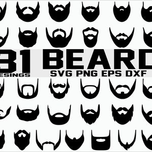Beard svg/ long beard svg/ beards png/ short beard file/ hipster beard/ beard silhouette/ png eps dxf/ clipart/ stencil/ decal/ cut files