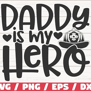 Papá es mi héroe SVG / Cortar archivo / Cricut / Uso comercial / Descarga instantánea / Clip art / Bombero Papá SVG / Día del Padre SVG