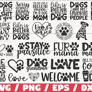 Bundle SVG maman chien / fichiers coupés / clipart / utilisation commerciale / SVG maman chien / citations drôles de chien