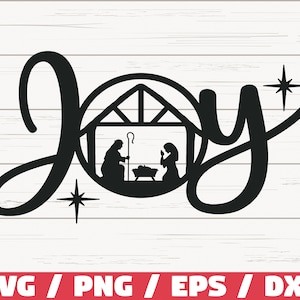 Joy SVG / Arquivo de corte / Cricut / Uso comercial / Natividade SVG / Natal SVG / Decoração de Natal