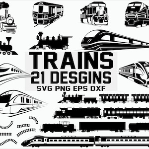 Treno in formato SVG/voli treno in formato SVG/trasporto in formato SVG/decalcomania/stencil/vinile/file di taglio/cricut/clipart/file tagliabile/ferro su/silhouette
