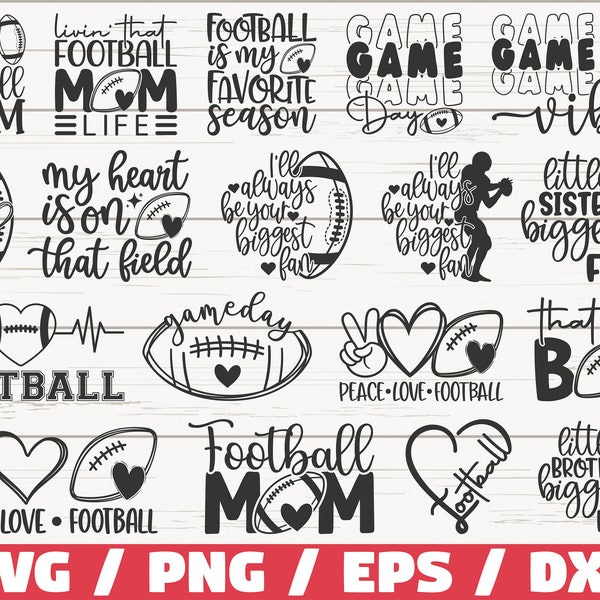Football SVG Bundle / Funny Football SVG / Cut File / Cricut / Clip art / Commercial Use / Football Mom SVG / Football Sayings Quotes