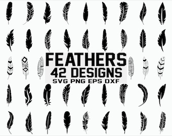 FEATHER SVG/ Feathers Svg/ Clipart/ Cut Files/ Silhouette/ Files for Cricut/ Vector/ stencil/ vinyl cut files/ iron on files