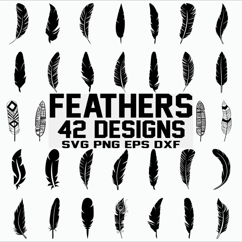 Feather Stencil Pattern - Etsy