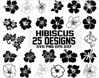 Hibiscus Flower. Cut Files for Cricut Clip Art Silhouette - Etsy