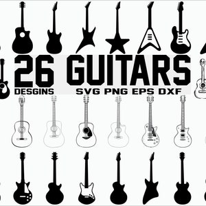 Guitar SVG/ Guitar clipart/ Music svg/ silhouette/ cut file/ decal/ stencil/ vinyl/ cricut file/ cuttable file/