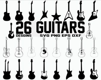 Guitar SVG/ Guitar clipart/ Music svg/ silhouette/ cut file/ decal/ stencil/ vinyl/ cricut file/ cuttable file/