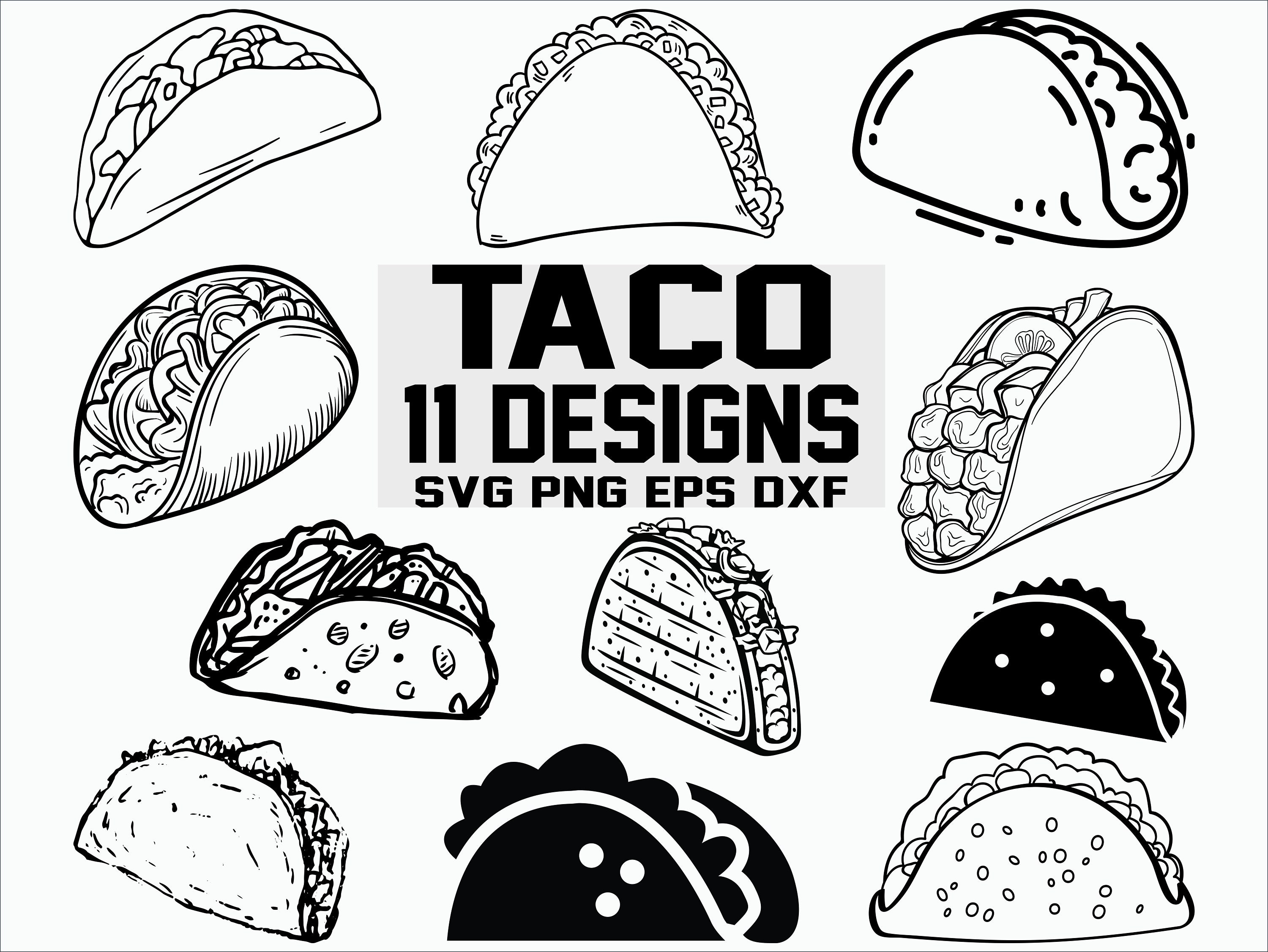 Tacos Clipart Black And White Car