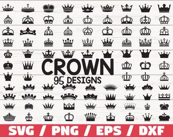 Paquete Crown SVG / Archivos de corte / Uso comercial / Silueta / Cricut / Clip art / Tiara SVG / Princess Crown Svg / King Crown SVG