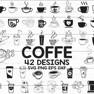 Caffè in formato SVG/ tazza di caffè in formato SVG/immagine del caffè/decalcomania/stencil/vinile/file di taglio/ferro su/silhouette/file di circuito/file tagliabile/fil stampabile