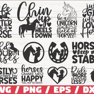 Horses SVG Bundle / Cut File / Cricut / Clip art / Commercial Use / Instant download / Cowgirl SVG / Horse Lover SVG