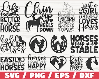 Horses SVG Bundle / Cut File / Cricut / Clip art / Commercial Use / Instant download / Cowgirl SVG / Horse Lover SVG