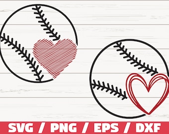 Baseball SVG / Heart SVG / Baseball Heart SVG / Cricut / Cut File / Silhouette / Baseball Mom Svg / Fastpitch Svg / Dxf