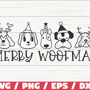 Merry Woofmas SVG / Christmas Dog SVG / Cut File / Commercial use / Silhouette / Clip art / Dog Mom SVG