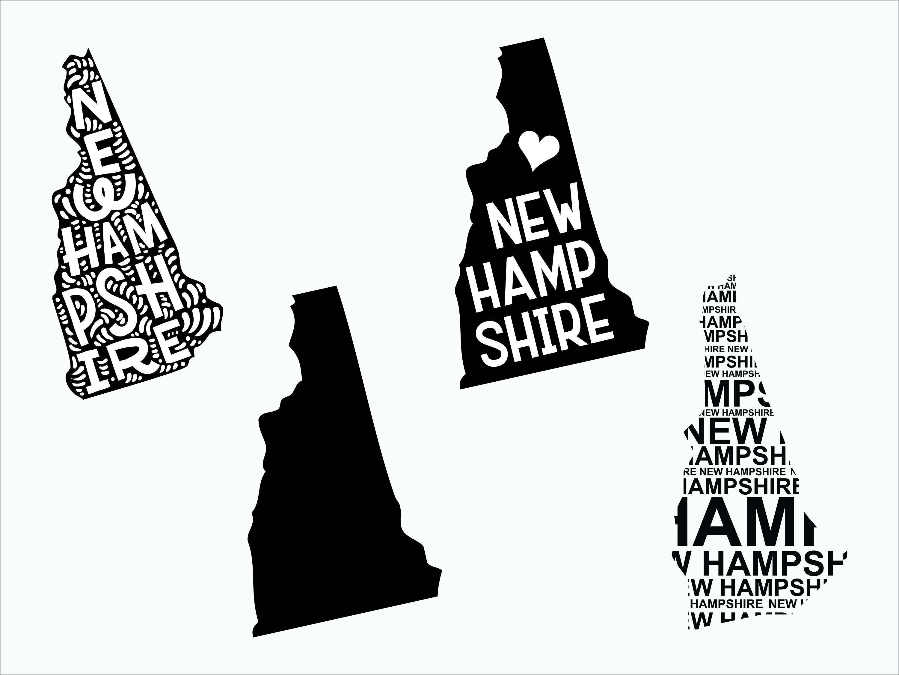 New Hampshire state svg/ New Hampshire silhouette/ New | Etsy