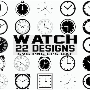 Clock SVG/ Watch SVG/ Time Svg/ Wall Clock Svg/ Clipart/ Cut Files/ Silhouette/ Files for Cricut