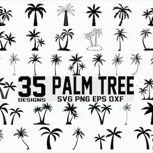 Palmboom SVG/Clipart palmboom/Bestanden knippen/ Cricut/ Silhouet/ Vector/ Zomer SVG/ Strandpalm