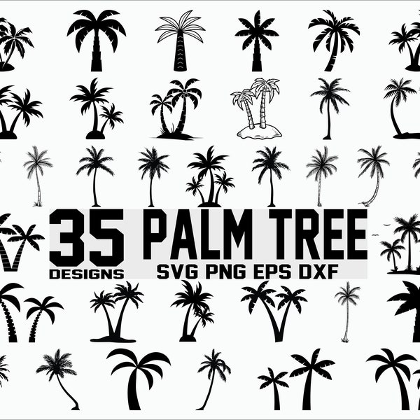 Palm Tree SVG/ Palm Tree Clipart/ Cut Files/ Cricut/ Silhouette/ Vector/ Summer svg/ Beach palm