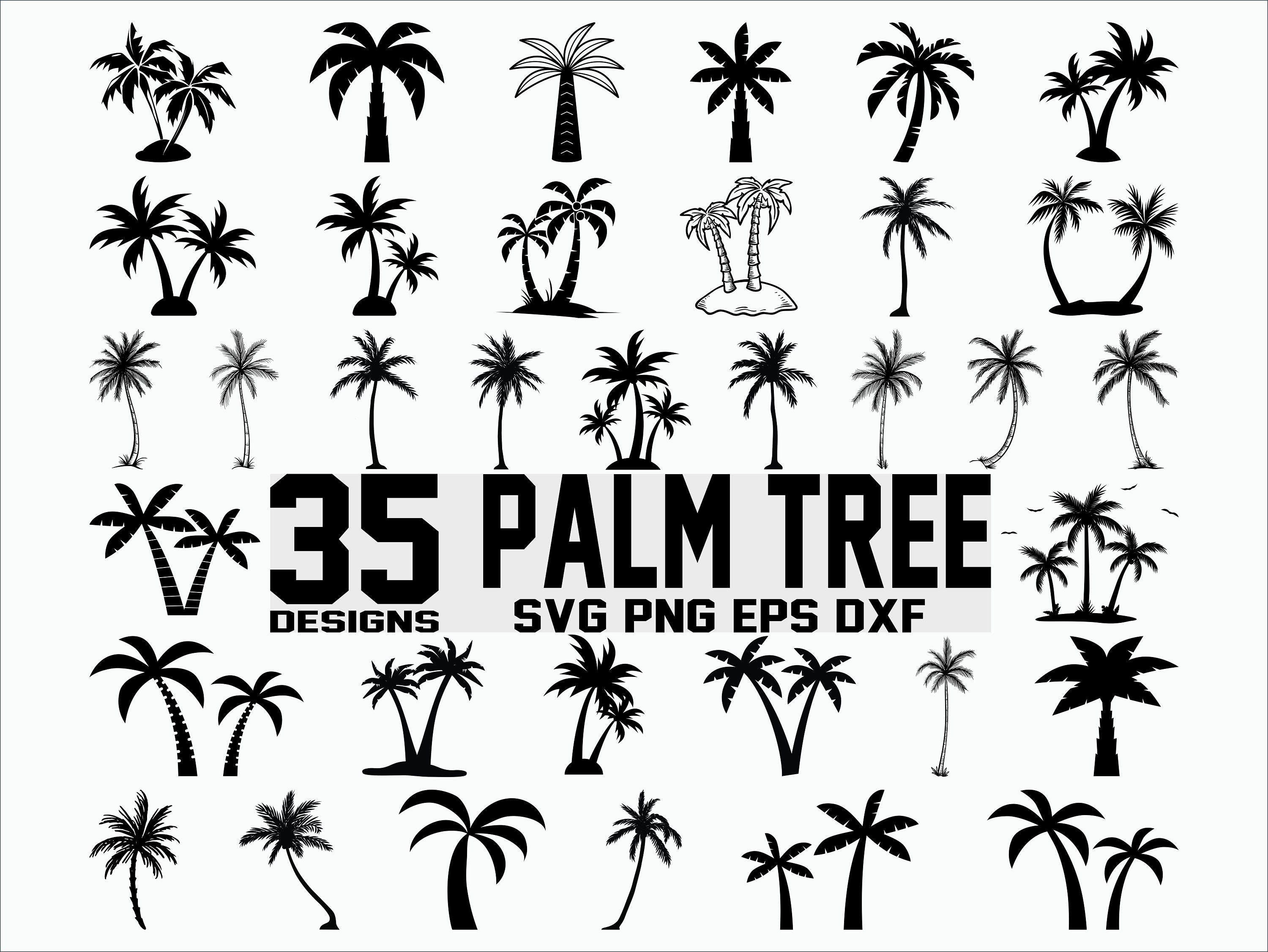 Svg Files Palm Trees For Silhouette Or Cricut Holidays Svg Png Clipart ...