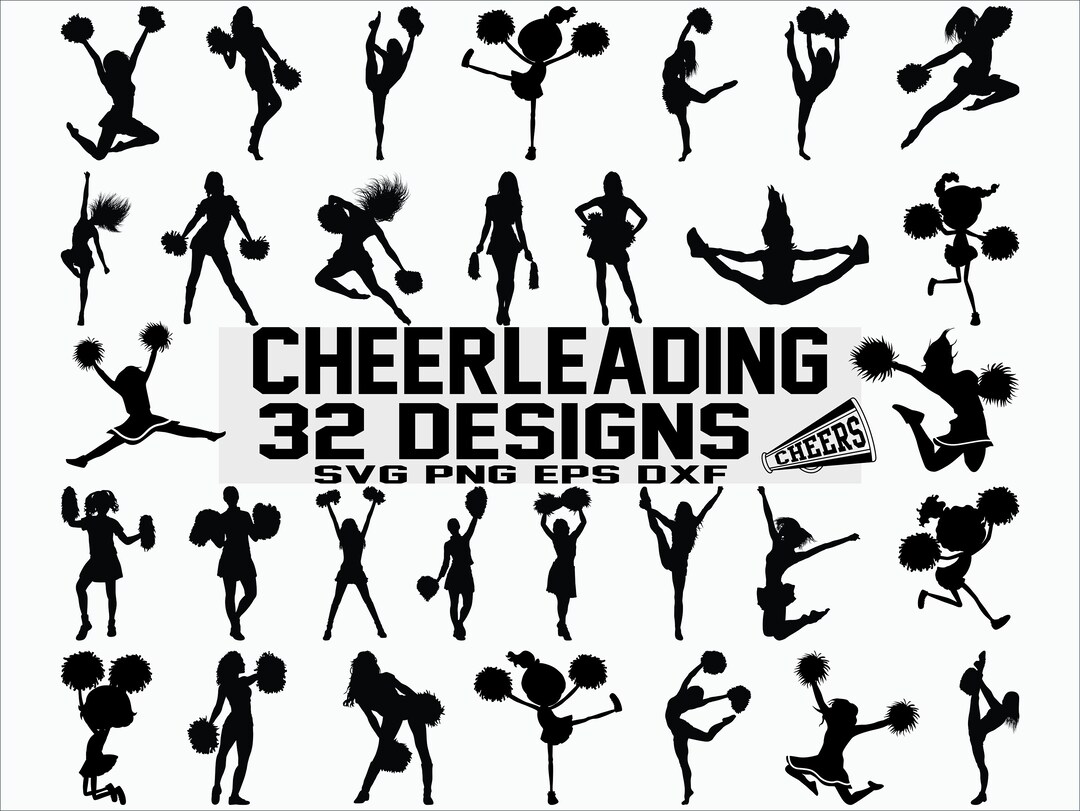 Cheerleading SVG/ Clipart/ Silhouette/ Cut File/ Decal/ Stencil/ Vinyl