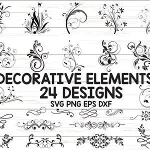 Decorative Ornaments SVG/ Vine SVG/ Swirls Svg/ Clipart/ Cut Files/ Cricut/ Silhouette/ Vector