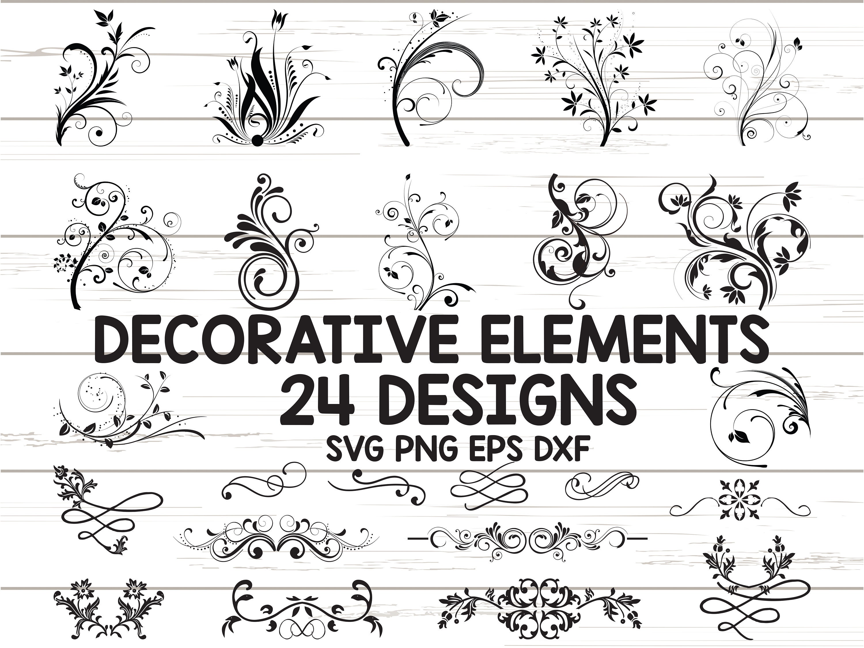 Decorative Ornaments SVG/ Vine SVG/ Swirls Svg/ Clipart/ Cut Files/ Cricut/ Silhouette/ Vector
