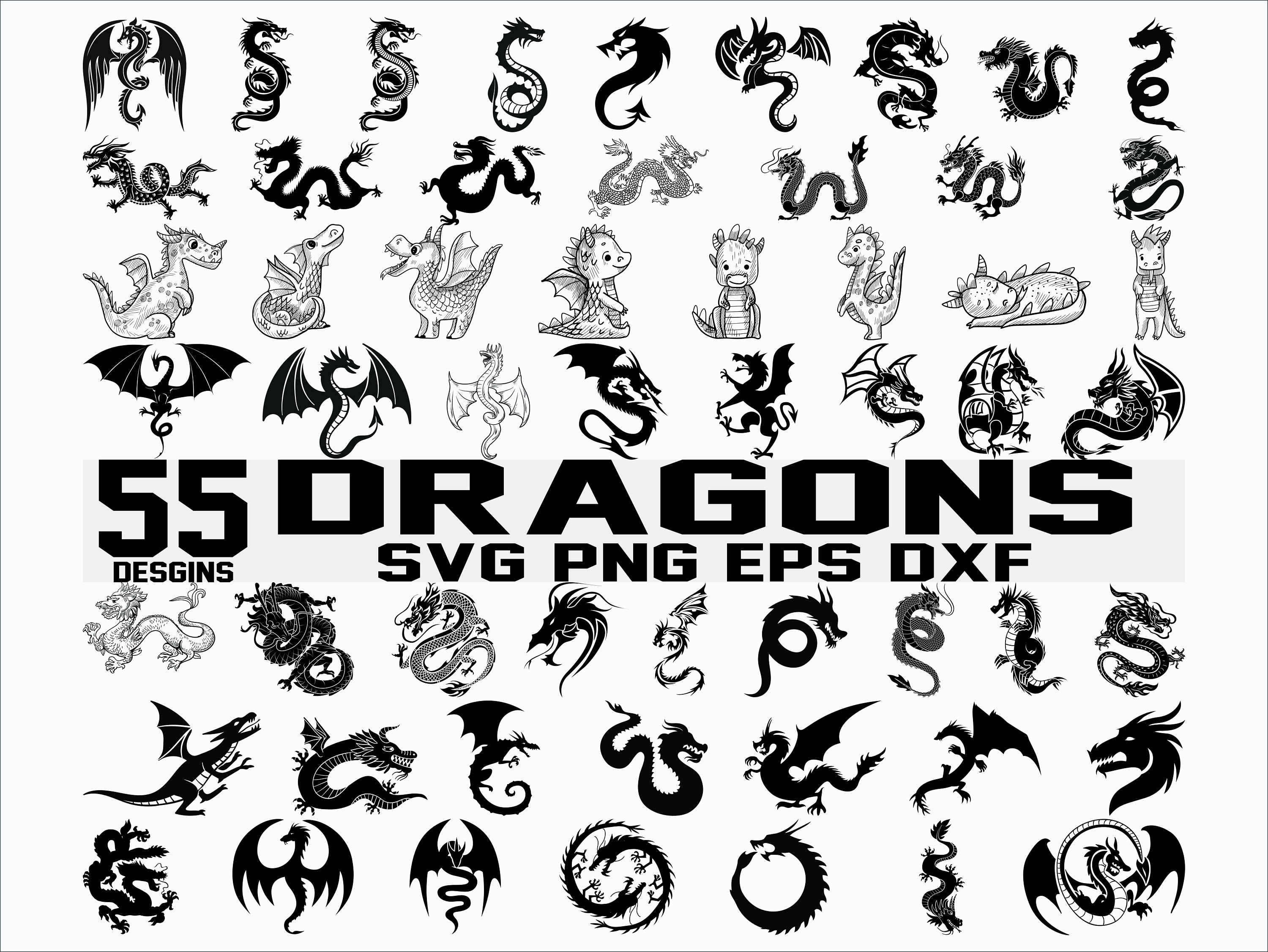 Drachen-Svg/Stammes-Drachen-Svg/Drachen-Silhouette/Cartoon-Drache/süßer  Drache/Tattoo/Silhouette/Clipart/Schnittdatei/Schablonendatei/schneidbar -  Etsy Österreich, image size:3000x2253