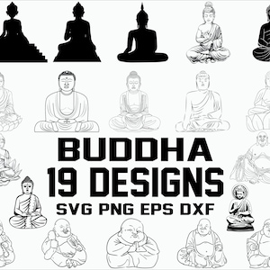 仏陀 svg / 仏教 svg / 仏教徒 svg / 宗教 svg / クリップアート / シルエット / カット ファイル / デカール / ステンシル / cicut ファイル / svg カット ファイル