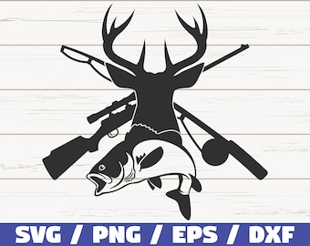 Hunting SVG / Deer Head SVG / Fishing SVG /Cut File / Cricut / Commercial use / Instant Download / Silhouette / Hunting Season Svg