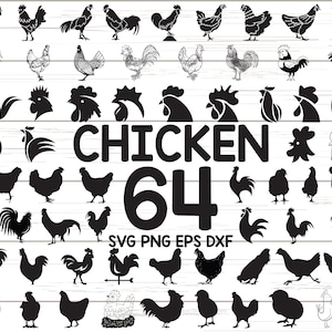 pollo svg/ animal de granja svg/ gallina svg/ gallo svg/ polluelo svg/ madre gallina svg/ animal svg/ clipart/ granja svg/ silueta lindo pollo