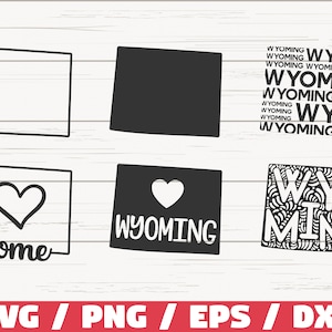 Wyoming staat SVG/bestand knippen/Cricut/illustraties/commercieel gebruik/silhouet/Wyoming SVG/Wyoming overzicht/WY SVG
