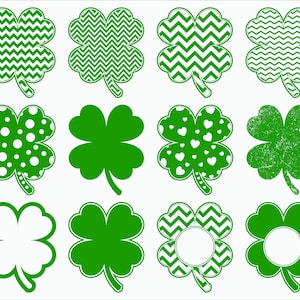St. Patricks Day SVG/ Grunge shamrock Svg/ Clover Leaf Svg/ Monogram Frames/ Shamrock Svg/ Cricut/ Cut File/ Vector