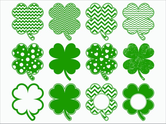 Download St Patricks Day Svg Grunge Shamrock Svg Clover Leaf Svg Etsy